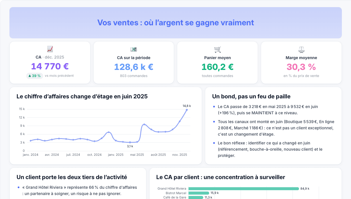 Aperçu du modèle Suivi des ventes